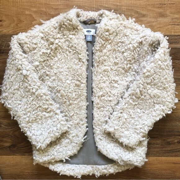 Old Navy🍁Girls’ Shag Jacket Cream Boho Comfy Size 8 - Picture 2 of 8